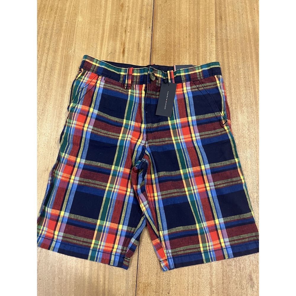 Tommy Hilfiger Multicolored Plaid Shorts Boys 16 Bermuda Shorts 10"